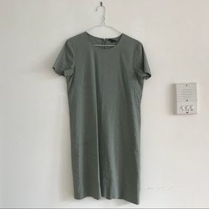 Theory Green Linen T-shirt Dress